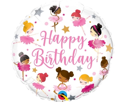 Show details for Foil balloon Happy birthday Ballerina Picture of Foil balloon Happy birthday Ballerina