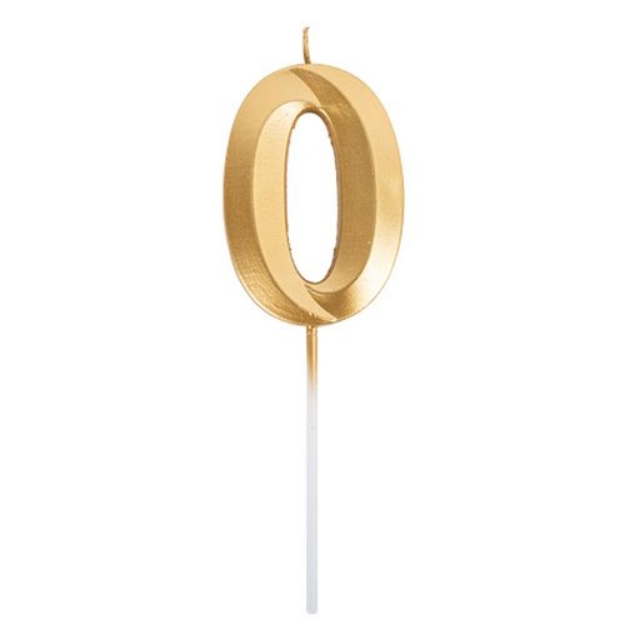 Picture of Gold  0 Number Candle