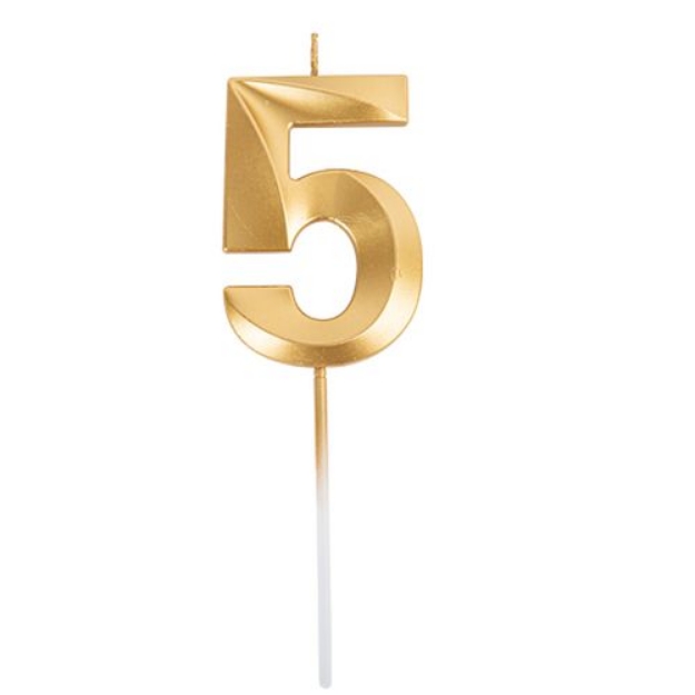 Picture of Gold 5 Number Candle