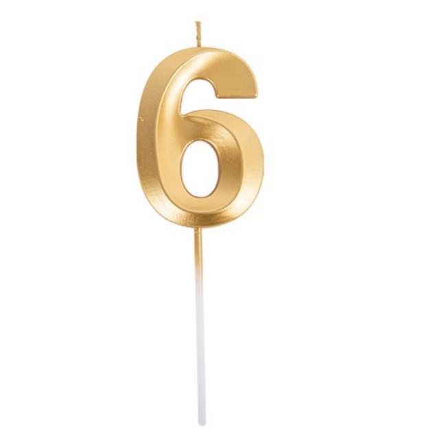 Picture of Gold 6 Number Candle