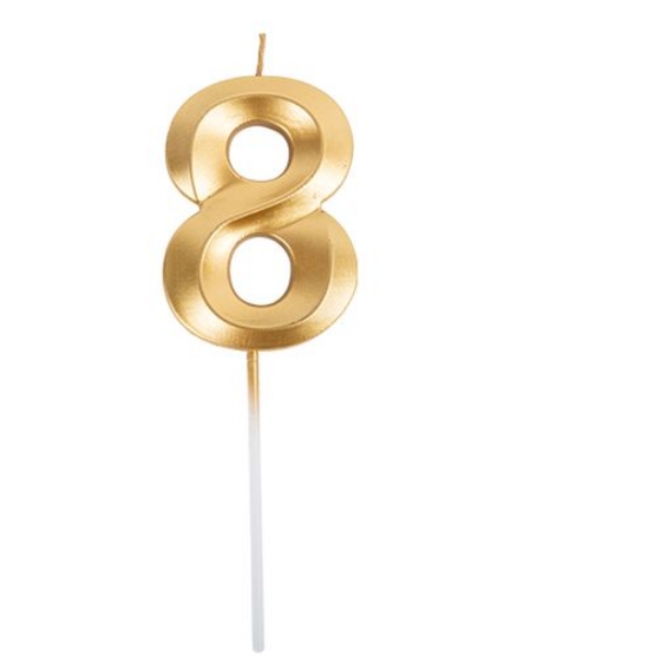 Picture of Gold 8 Number Candle