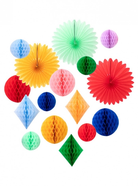 Picture of Rainbow Honeycomb Decoration Set (Meri Meri)
