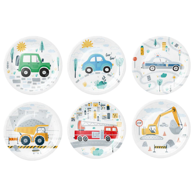 Picture of Side paper plates - Cars (6pcs)