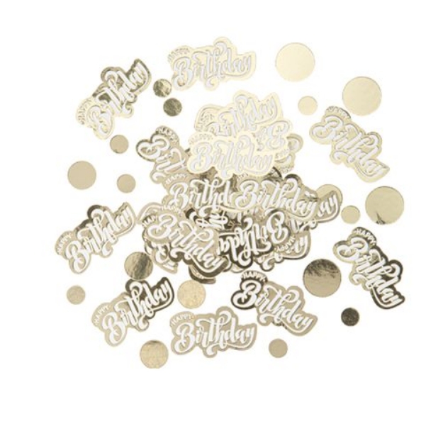 Picture of Table Confetti - Happy Birthday gold