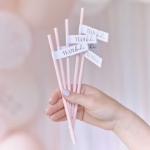 Picture of Pink Paper Straws - Team Bride (16pcs)