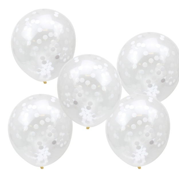 Μπαλόνια με λευκά κομφετί