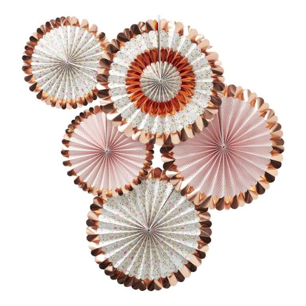 Picture of Rose Gold Foiled Floral Fan Decorations