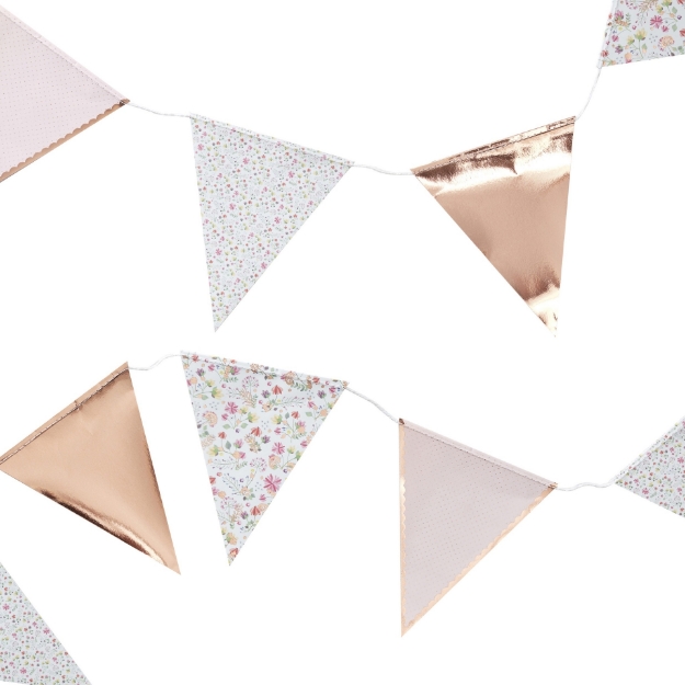 Picture of Rose Gold Foiled Floral Printed Bunting