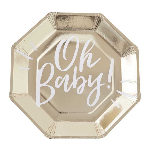 Picture of Dinner paper plates - Oh Baby! (8pcs)