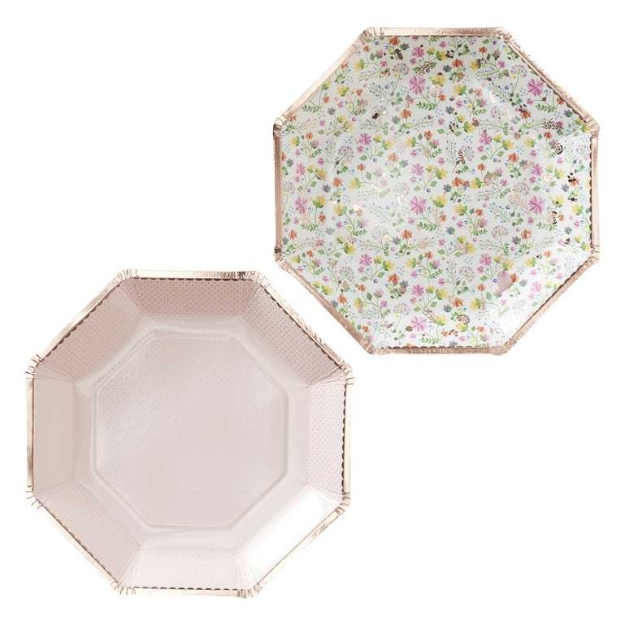 Picture of Dinner paper plates- Rose Gold Floral (8pcs)