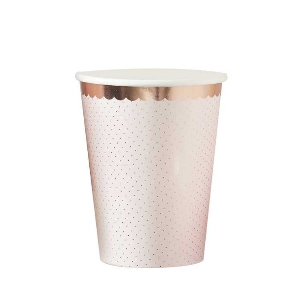 Picture of Paper cups - Rose gold polka dot (8pcs)