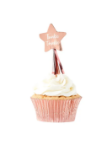 Picture of Rose gold star cupcake toppers with tassels-Twinkle twinkle