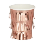 Picture of Paper cups - Rose gold with fringes (8pcs)