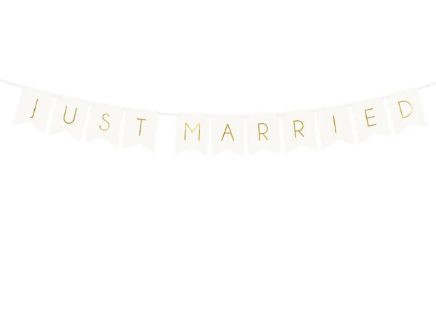 Picture of Banner Just Married, white