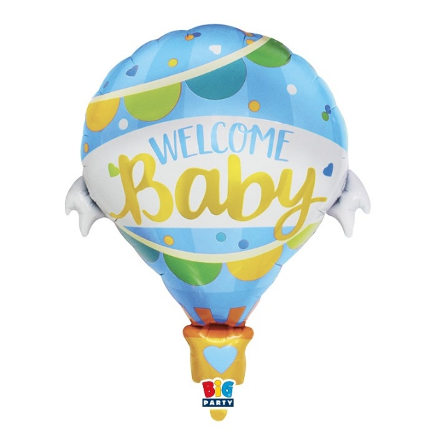 Μπαλόνι foil Welcome baby αερόστατο (γαλάζιο)