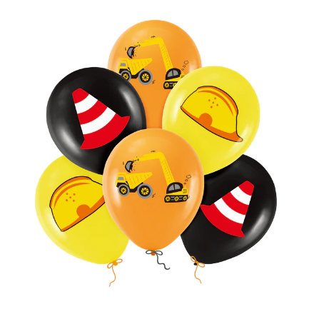 Show details for Balloon bouquet  filled with helium - Construction (6 balloons) Picture of Balloon bouquet  filled with helium - Construction (6 balloons)