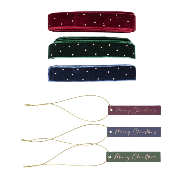 Picture of Velvet ribbons and gift tags kit 
