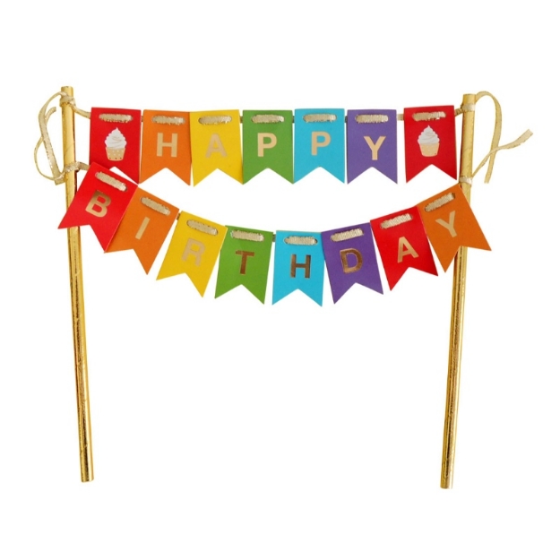 Picture of Cake topper - Happy Birthday rainbow