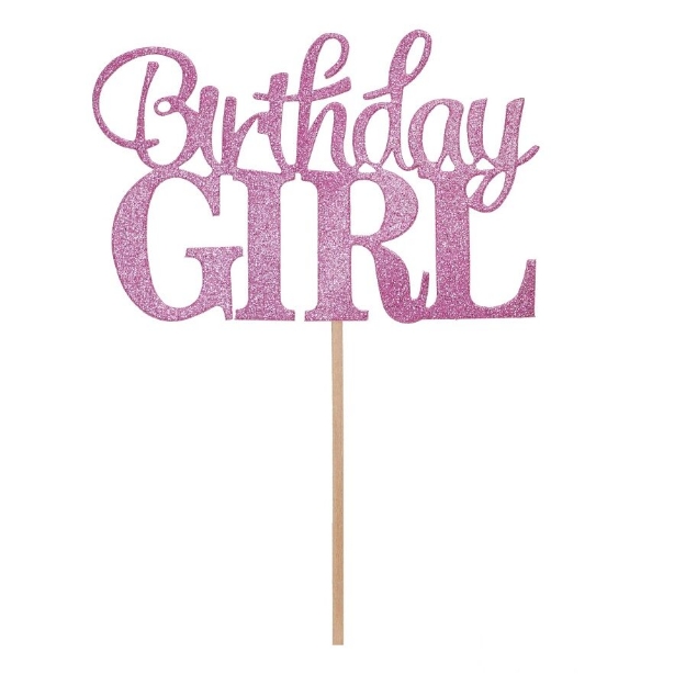 Picture of Cake topper - Birthday girl glitter