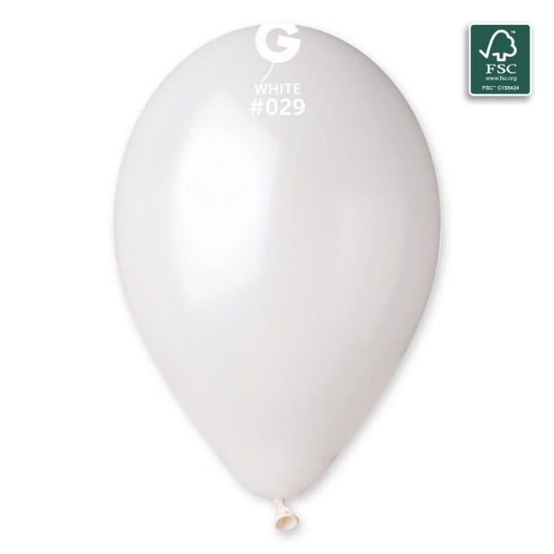 Σετ μπαλόνια λευκό μεταλλικό 26εκ (10τμχ) 