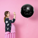 Picture of Giant balloon - Boy or Girl? with pink confetti