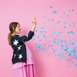 Picture of Giant balloon - Boy or Girl? with blue confetti