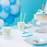 Χάρτινα πιάτα γλυκού - 1st Birthday γαλάζιο (6τμχ)