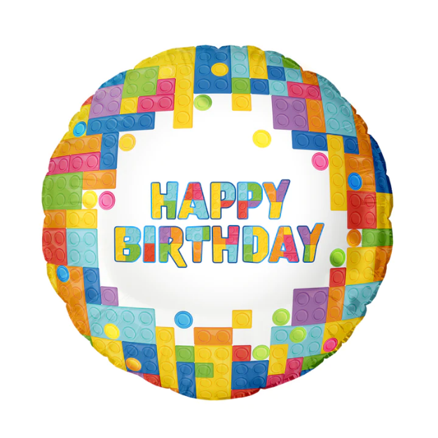 Μπαλόνι Foil Happy birthday - Τουβλάκια