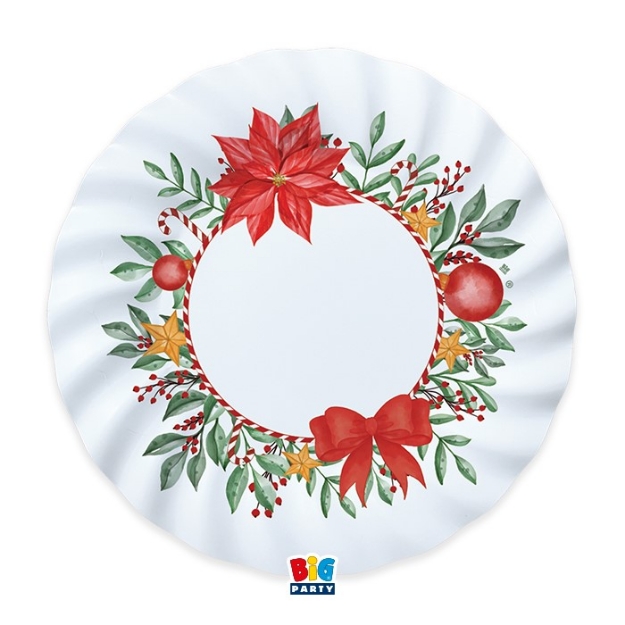 Picture of Paper  platters (30cm) - Mistletoe (6pcs)