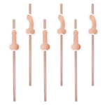 Picture of Rose Gold Paper Straws - Penis (8pcs)