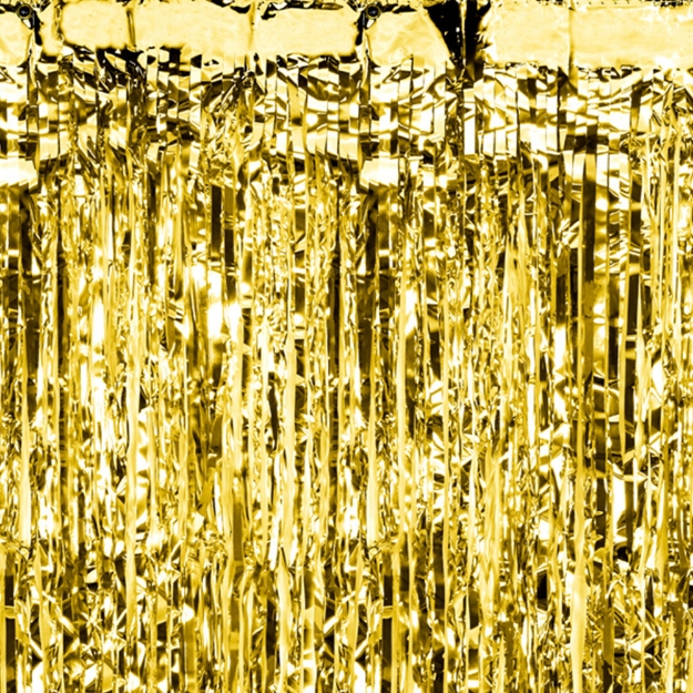 Picture of Foil Backdrop Curtain Decoration - Gold (1.00m x 2.50m)