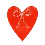 Picture of Paper plates - Heart with bow (x8) (Meri Meri)