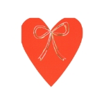 Picture of Heart With Bow Napkins (x16) (Meri Meri)