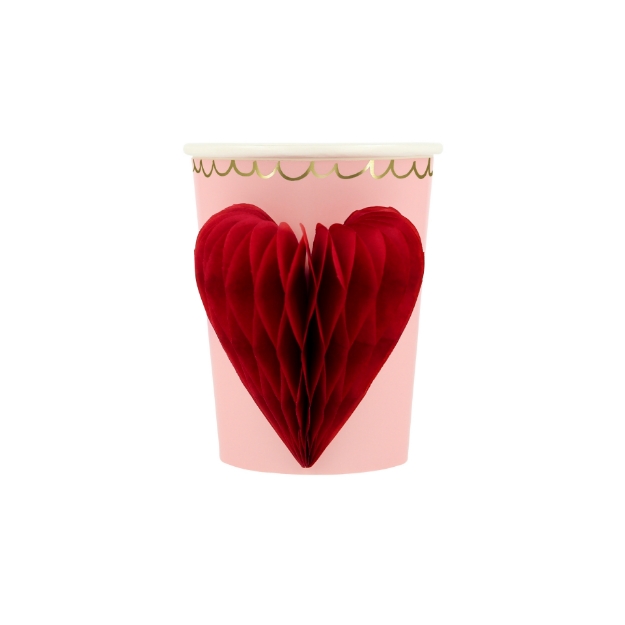 Picture of Honeycomb Heart Cups (x 8) (Meri Meri) 