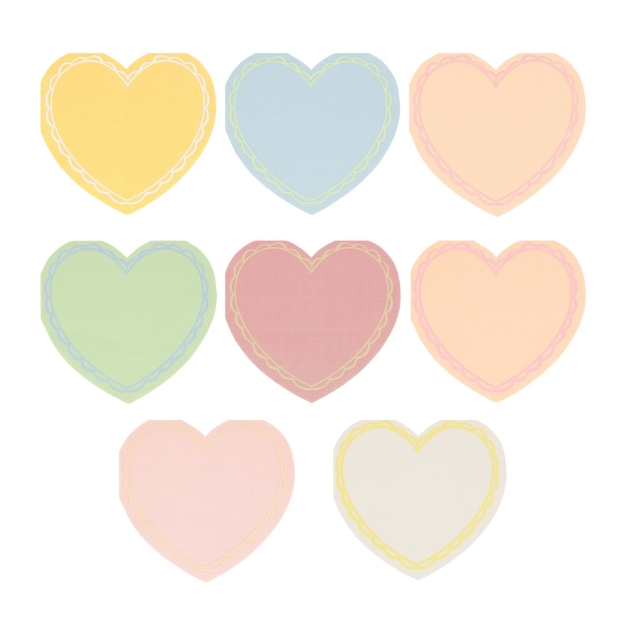 Picture of Pastel Heart Small Napkins (x 16) (Meri Meri)