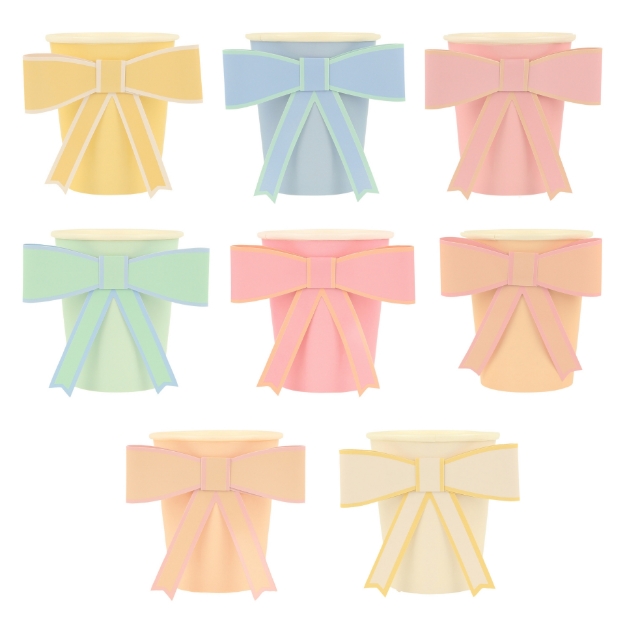 Picture of Pastel Bow Cups (x 8)(Meri Meri) 