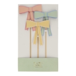 Picture of Pastel Bow Cake Toppers (x 3) (Meri Meri) 