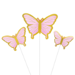 Picture of Cake toppers Pink and gold butterflies DIY 10 pcs.