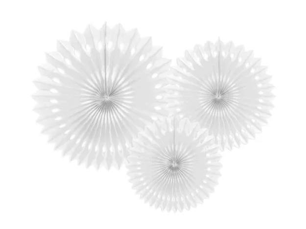 Picture of WhiteTissue Fan Decorations (set 3)