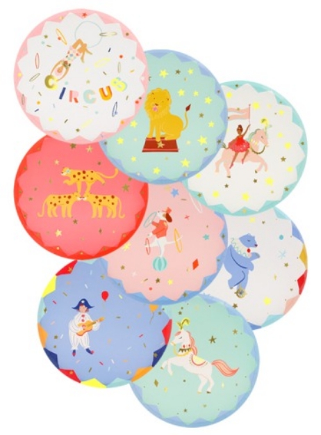 Picture of Side paper plates- Circus (Meri Meri) (8pcs)
