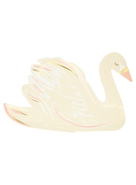 Picture of Swan Shaped Plates (x 8) (Meri Meri)