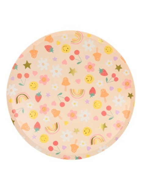 Picture of Happy Face Icons Dinner Plates (Meri Meri) (x 8)