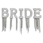 Αυτοκόλλητα γράμματα Bride με πέρλες και στρας