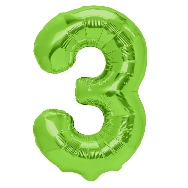 Picture of Foil Balloon Number "3", green, 1m