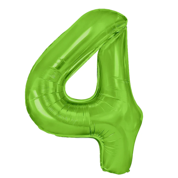 Picture of Foil Balloon Number "4", green, 1m