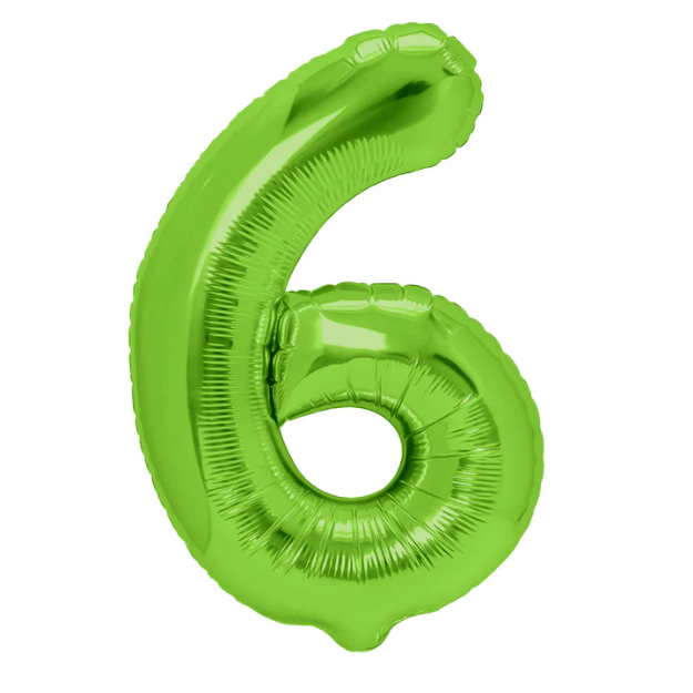 Picture of Foil Balloon Number "6", green, 1m