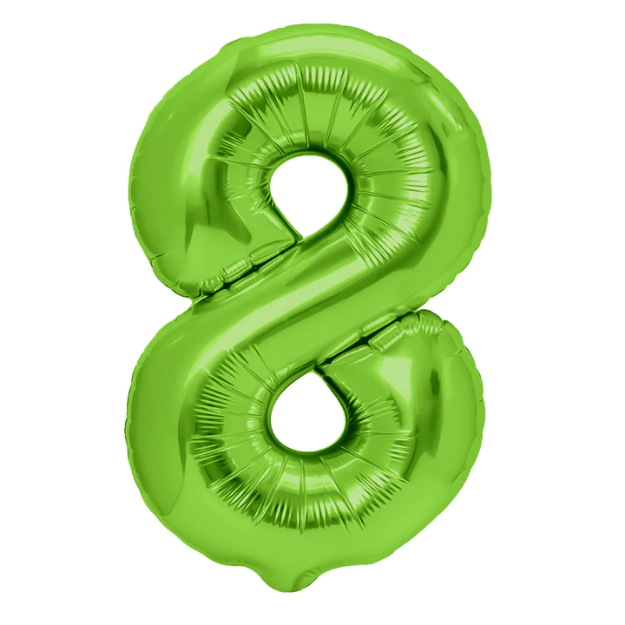 Picture of Foil Balloon Number "8", green, 1m
