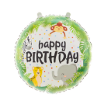 Picture of Foil Balloon Happy birthday - Jungle animals