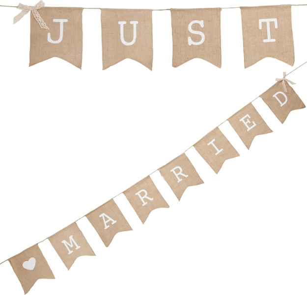 Picture of Just Married Hessian Burlap Bunting