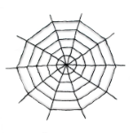 Picture of Halloween decoration Plush spider web, black